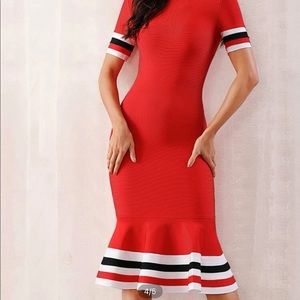 Adyce midi fish tail bandage dress